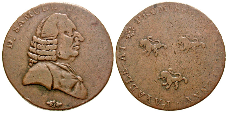 England, Warwickshire. Birmingham. AE halfpenny token (28.92 mm, 10.06 g, 7 h). ...
