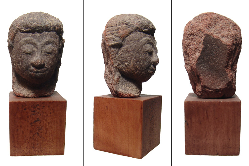 An attractive terracotta head of Buddha, Southeast Asia, ca. 14th - 16th Century...