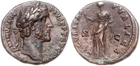 Kaiserzeit. 
Antoninus Pius 138-161. As Securitas Publica. RIC&nbsp;vgl.&nbsp;681, Cal.&nbsp;729. 9,98&nbsp;g. . 

 ss