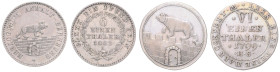 Anhalt/-Bernburg. 
Alexius Friedrich Christian 1796-1834. Lot von 2 Stücken: 1/6 Taler 1799 und 1862. AKS&nbsp;19, Jaeger&nbsp;40,&nbsp;71. . 

 ss...