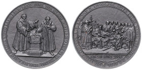 Anhalt/-Bernburg. 
Alexius Friedrich Christian 1796-1834. Eisenmedaille 1830 (v. Loos/Pfeuffer) auf das 300-jährige Jubiläum der Augsburger Konfessio...