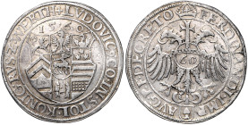 Augsburg, Reichskammermünzstätte. 
Pfandinhaber Ludwig II. v. Stolberg-Stolberg 1535-1574. Guldentaler (60 Kreuzer) 1560 Augsburg , mit Titel Ferdina...
