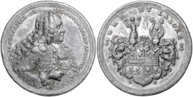 Augsburg, Stadt. 
Bleimedaille o.J. (v. C. Müller) auf J. J. Holzapfel, deutscher Maurermeister und Baumeister der Barockzeit. Forster&nbsp;vgl.&nbsp...