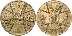 Augsburg, Stadt. 
Bronzemedaille o.J. mit Ulrichskreuz. entfernte Öse 45,3&nbsp;mm, 32,54&nbsp;g. . 

 ss-vz