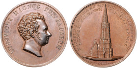 Baden/-Großherzogtum. 
Ludwig 1818-1830. Bronzemedaille 1827 (v. Kachel) auf die Verlegung des Erzbistums von Mainz nach Freiburg. Wielandt/Zeitz&nbs...