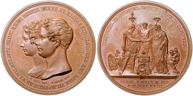 Bayern. 
Maximilian I. Joseph 1806-1825. Bronzemedaille 1823 (v. Loos/König) au...