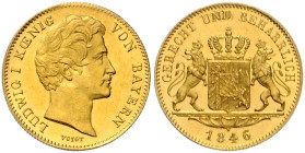 Bayern. 
Ludwig I. 1825-1848. Dukat 1846. Friedberg&nbsp;271, Divo/Schramm&nbsp;25, Wittelsbach&nbsp;2705, Jaeger&nbsp;125. . 

 vz+