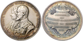 Bayern. 
Ludwig II. 1864-1886. Versilberte Bronzemedaille 1897 (v. M. Gube) auf das Protektorat von Prinz Ludwig Ferdinand über die Ausstellung von K...