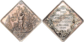 Bayern. 
Prinzregent Luitpold 1886-1913. Silberklippe 1896 (unsign.) auf das 300-jährige Jubiläumsschießen in Amberg. mit herrlicher Patina, in Origi...