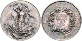 Bayern-Hof (Saale). 
Silbermedaille 1899 (v. Oertel) Ehrenpreis des landwirtschaftlichen Kreisausschusses von Oberbayern. mit herrlicher Patina, in O...