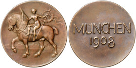 Bayern-München, Stadt. 
Bronzemedaille 1908 (unsign.) auf das Oktoberfest. 40,1&nbsp;mm, 24,18&nbsp;g. . 

 vz