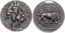Bayern-München, Stadt. 
Lot von 5 Stücken: Bronzegussmedaille (1926 Karl May) auf das Fest der Künstlergesellschaft 'Drei Farben', 1909 'Carnevale fe...