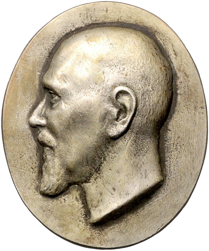 Bayern-Münchener Medailleure. 
Josef Bernhart. 
Ovale Silberhohlgussmedaille o...