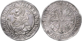 Brandenburg/-Franken. 
Albrecht der Jüngere, allein 1543-1557. Taler 1549. Slg.&nbsp;Wilmersdörffer&nbsp;476, Davenport&nbsp;8969. . 

 f.vz