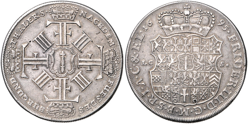Brandenburg/-Preußen. 
Friedrich III. 1688-1701. Albertustaler (Bancotaler) 169...