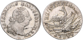 Brandenburg/-Preußen. 
Friedrich II. 1740-1786. 1/2 Taler 1764 E-Königsberg. Olding&nbsp;112, v.&nbsp;Schrötter&nbsp;530. . 

 ss-vz