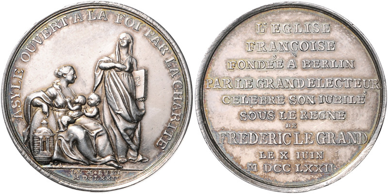 Brandenburg/-Preußen. 
Friedrich II. 1740-1786. Silbermedaille 1772 (v. Abramso...