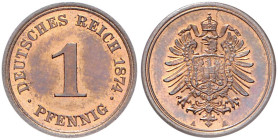 Kleinmünzen. 
1 Pfennig 1874 A. Jaeger&nbsp;1. . 

 st
