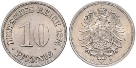 Kleinmünzen. 
10 Pfennig 1875 H. Jaeger&nbsp;4. . 

 vz-st