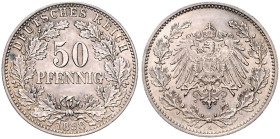 Kleinmünzen. 
50 Pfennig 1898 A. Jaeger&nbsp;15. . 

 vz+