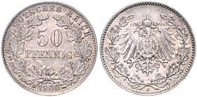 Kleinmünzen. 
50 Pfennig 1900 J. Jaeger&nbsp;15. . 

 ss-vz