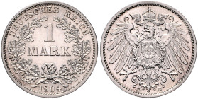 Kleinmünzen. 
1 Mark 1904 D. Jaeger&nbsp;17. . 

 f.st