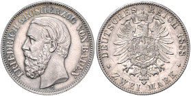 Baden. 
Friedrich I. 1856-1907. 2 Mark 1888 G. Jaeger&nbsp;26. . 

vz