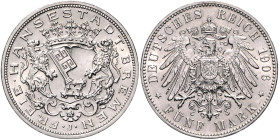 Bremen. 
5 Mark 1906 J. Jaeger&nbsp;60. . 

 f.st