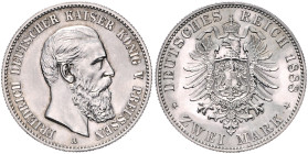 Preußen. 
Friedrich III. 1888. 2 Mark 1888 A. Jaeger&nbsp;98. . 

 vz-st