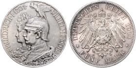 Preußen. 
Wilhelm II. 1888-1918. 5 Mark 1901 A Zum 200-jährigen Bestehen des Königreiches. Jaeger&nbsp;106. kl. Kr.. 

 vz/vz-st