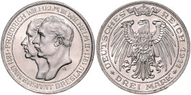 Preußen. 
Wilhelm II. 1888-1918. 3 Mark 1911 A Zur Jahrhundertfeier der Universität Breslau. Jaeger&nbsp;108. . 

 vz-st