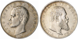 Lots. 
Lot von 13x 3 Mark BAYERN (3x), PREUßEN (8x) und WÜRTTEMBERG (2x). Jaeger&nbsp;47,&nbsp;103,&nbsp;110,&nbsp;175. . 

meist ss und besser