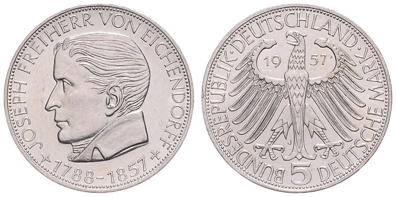 BRD. 
5 DM 1957 J Zum 100. Todestag des Dichters Joseph Freiherr von Eichendorf...