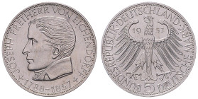 BRD. 
5 DM 1957 J Zum 100. Todestag des Dichters Joseph Freiherr von Eichendorff. Jaeger&nbsp;391. . 

 vz