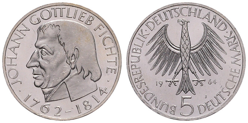 BRD. 
5 DM 1964 J Zum 150. Todestag des Philosophen Johann Gottlieb Fichte. Jae...