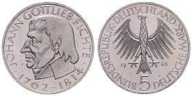 BRD. 
5 DM 1964 J Zum 150. Todestag des Philosophen Johann Gottlieb Fichte. Jaeger&nbsp;393. . 

 vz+