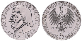 BRD. 
5 DM 1964 J Zum 150. Todestag des Philosophen Johann Gottlieb Fichte. Jaeger&nbsp;393. Gereinigt. 

 vz