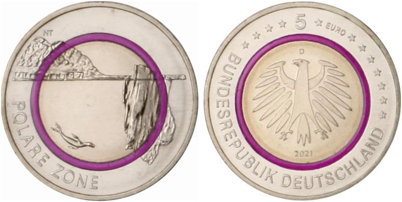 BRD. 
Lot von 13 Sonderprägungen 5 Euro 2016, 2017, 2019 und 2021, mit Polymerr...