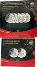 BRD. 
Lot von 2 Blistern 2015 25 Euro Sammlermünze und Sammlermünzenset mit 5 x 25 Euro A - J '25 Jahre Deutsche Einheit', in Originalverpackung. . ...