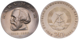 DDR. 
20 Mark 1968 A Zum 150. Geburtstag von Karl Marx. Jaeger&nbsp;1521. . 

 st
