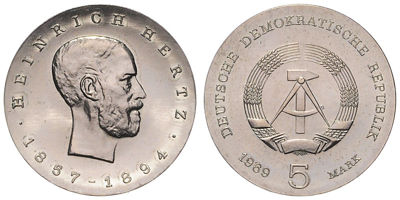 DDR. 
5 Mark 1969 (A) Zum 75. Todestag von Heinrich Hertz. Jaeger&nbsp;1526. . ...