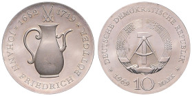 DDR. 
10 Mark 1969 (A) Zum 250. Todestag von Johann Friedrich Böttger. Jaeger&nbsp;1527. . 

 f.st
