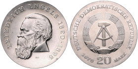 DDR. 
20 Mark 1970 (A) Zum 150. Geburtstag von Friedrich Engels. Jaeger&nbsp;1529. . 

 st-