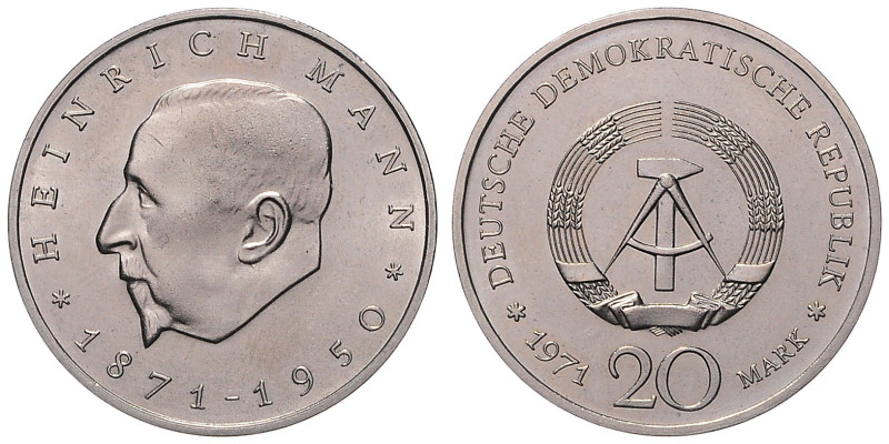DDR. 
20 Mark 1971 (A) Zum 100. Geburtstag von Heinrich Mann. Jaeger&nbsp;1531....