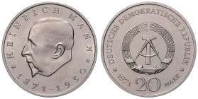 DDR. 
20 Mark 1971 (A) Zum 100. Geburtstag von Heinrich Mann. Jaeger&nbsp;1531. 1 winz. Kr., Exportqualität. 

 st