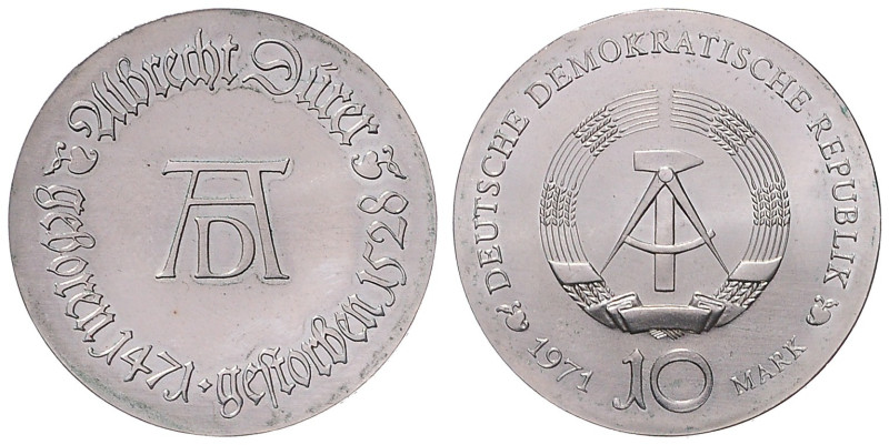 DDR. 
10 Mark 1971 (A) Zum 500. Geburtstag von Albrecht Dürer. Jaeger&nbsp;1532...