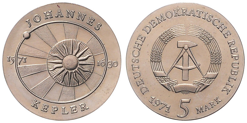 DDR. 
5 Mark 1971 (A) Zum 400. Geburtstag von Johannes Kepler. Jaeger&nbsp;1534...