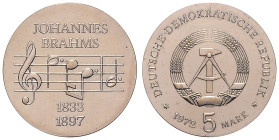 DDR. 
5 Mark 1972 (A) Zum 75. Todestag von Johannes Brahms. Jaeger&nbsp;1540. . 

 st-