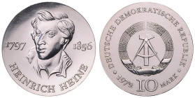 DDR. 
10 Mark 1972 (A) Zum 175. Geburtstag von Heinrich Heine. Jaeger&nbsp;1542. . 

 st