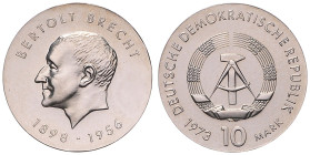 DDR. 
10 Mark 1973 (A) Zum 75. Geburtstag von Bertolt Brecht. Jaeger&nbsp;1544. . 

 st